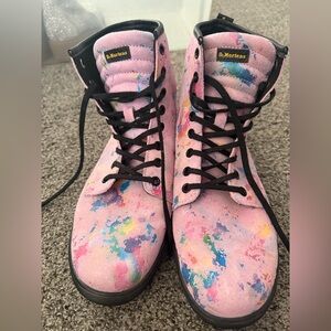 Dr. Martens Women's Pink Multicolor tie dye Boots- used